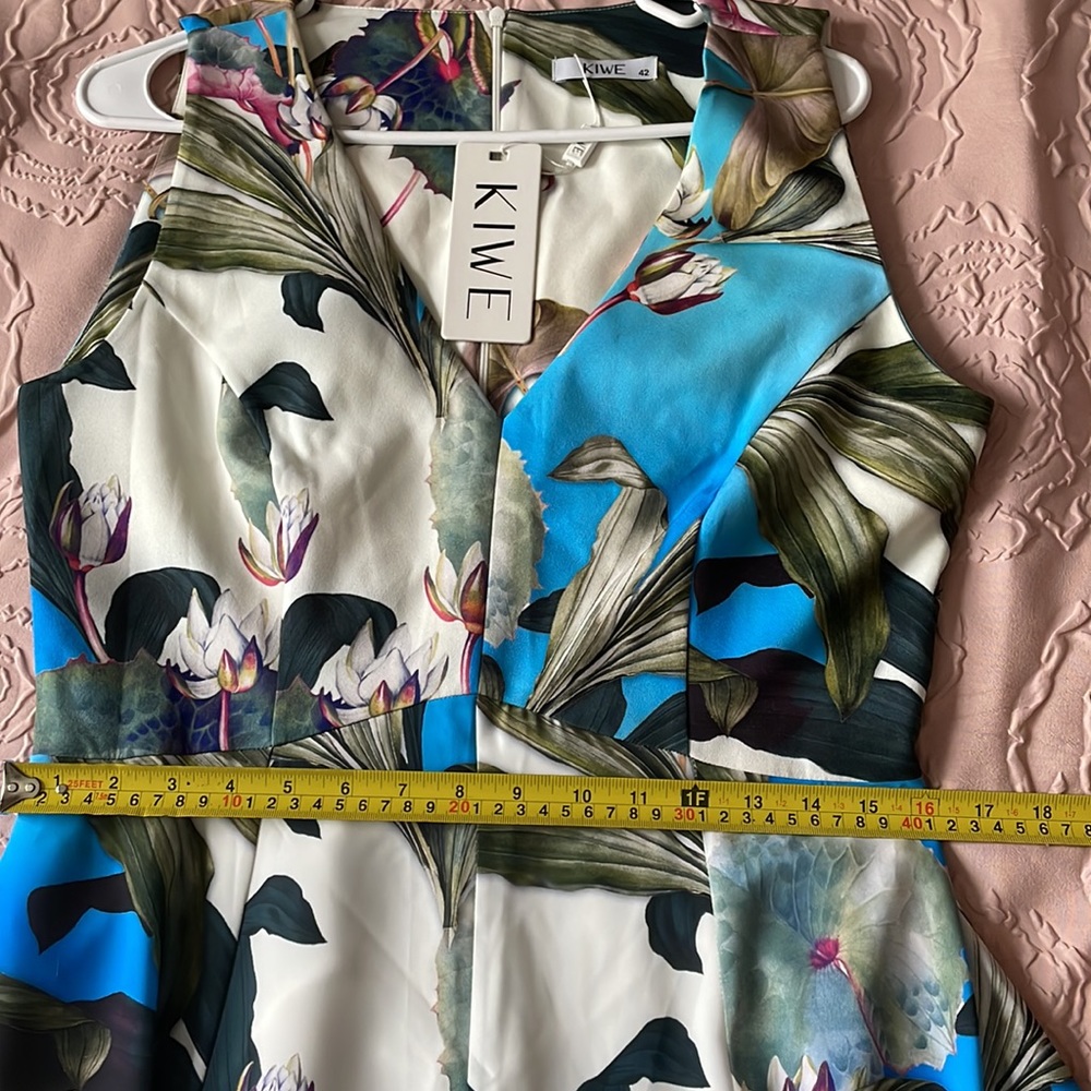 DRESS KIWE MAXI BLUE, WHITE, PURPLE FLOWERS, size L, NWT - Picture 8 of 12